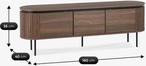 Szafka RTV do Salonu Trzydrzwiowa BECK 160 cm Orzech Nowoczesna