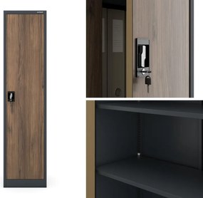 Szafa biurowa Eco Design Alex 45x40x185 cm antracyt/orzech