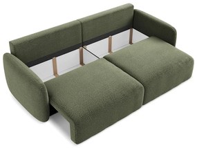 Zielona rozkładana/ze schowkiem sofa 238 cm Kalena – Makamii