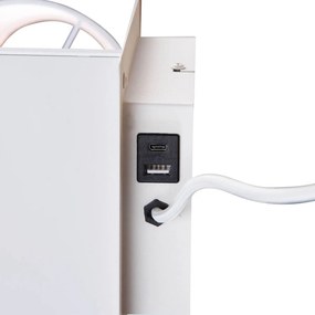 Nowoczesna lampa ścienna biała z USB-C i ładowarką indukcyjną - Comfort Nowoczesny Oswietlenie wewnetrzne