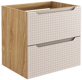 Beżowa nowoczesna szafka pod umywalkę z szufladami 60 cm - Montans 7X