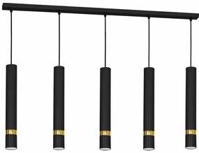 Lampa wisząca JOKER BLACK/GOLD 5xGU10 5 kloszy czarny, złoty