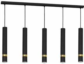 Lampa wisząca JOKER BLACK/GOLD 5xGU10 5 kloszy czarny, złoty