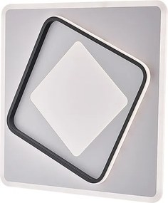 Lampa sufitowa Lulù z metalu i aluminium lakierowana na biało i czarno ze zintegrowaną diodą LED CCT + pilot H.6 Ø50 BL318-PBC