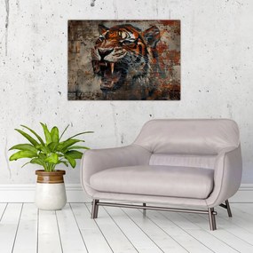 Obraz - Tygrys z cegieł (70x50 cm)