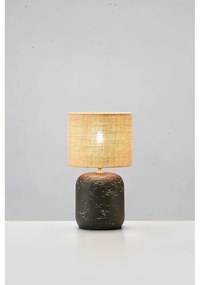 Czarna lampa stołowa z kloszem z juty (wys. 45 cm) Montagna – Markslöjd
