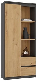 Biurowy Regał Na Dokumenty Antracyt + Dąb Artisan A3-E09