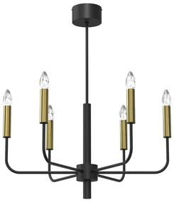 Żyrandol na lince AKASYA 6xE14/15W/230V czarny/złoty