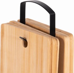 Deski do krojenia bambusowe, 6 sztuk na stojaku