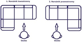 Rozkładana kanapa narożna - Fida 38 kolorów