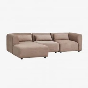 Sofa Modułowy Z Lewym Szezlongiem, 3-częściowy Fogler Sztruks Brąz Karmelowy - Sklum