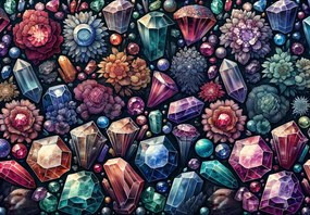 Fototapeta - Kwiatowe diamenty (196x136 cm)