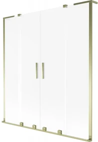 Mexen Velar L Duo parawan nawannowy 2-skrzydłowy rozsuwany 140 x 150 cm, szron, złoty - 896-140-003-32-50