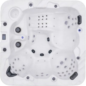 JACUZZI OGRODOWE PREMIUM WANNA  SPA 5-OSOBOWA WHITE OBUDOWA BROWN LED 230x230 CM