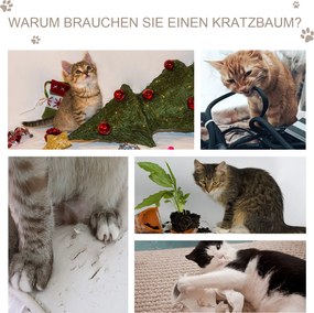 2 Jaskinia dla kota z deską do drapania i legowiskiem Domek sizalowy dla kotów z miejscem do odpoczynku i zabawy | Aosom PL