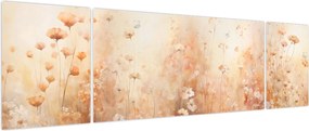 Obraz - Wzór dzikich kwiatów (170x50 cm)