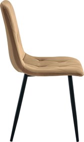 Brązowe pikowane krzesło welurowe R6-H10