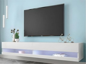 Banc TV zawieszany 140 cm z LED - Biały