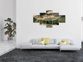 Obraz jeziora, przez które prześwieca słońce (125x70 cm)