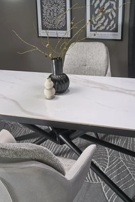 Stół rozkładany VITORINO 160(220)x90 biały marmur HALMAR