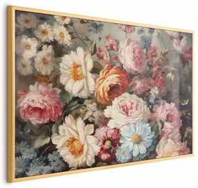 Plakat Zapach ogrodowych kwiatów 42x29,7 cm z ramą złotą bez marginesu ARTGEIST B