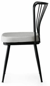 Zestaw krzeseł do jadalni Yildiz White and Black, 4 szt., 4 szt.