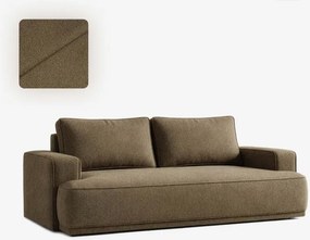 Sofa z Funkcją Spania CAMELIA Brązowa Boucle Nowoczesna
