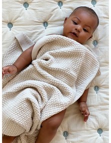 Jasnożółto-niebieski pikowany koc dziecięcy z bawełny organicznej 90x120 cm Balloon – Cam Cam Copenhagen