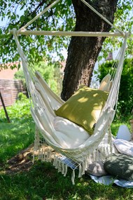 Beżowy fotel wiszący PALAK