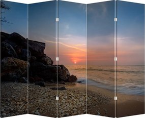 Parawan - Zachód Słońca na plaży (210x170 cm)