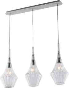 Szyna żelazna Zeus z przezroczystym szkłem Pyrex 3 światła dł. 75 x 10 BL270-BIN3-TR