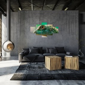 Szczegółowy obraz jaszczurki (125x70 cm)