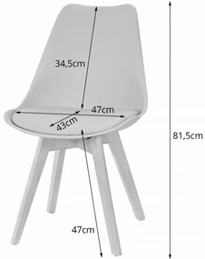 Zestaw stół z krzesłami: stół kwadratowy 80x80 dąb sonoma + 4 krzesła MARK białe