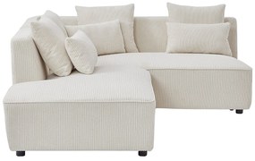 Kanapa narożna lewostronna beżowa sztruksowa  MECODI