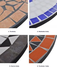 Niebiesko-biały okrągły stolik ceramiczny na taras - Osmo