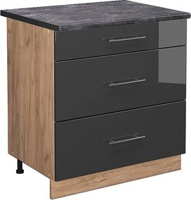 Szafka dolna do kuchni antracyt wysoki połysk 80x60x82 fame-line