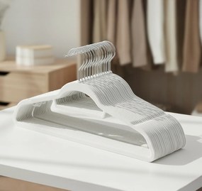 Zestaw wieszaków welurowych MAGIC VELVET 20 szt. białe