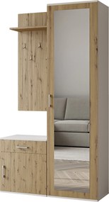 Masseno Garderoba VENTO 100/180,5/35 cm do Przedpokoju Nowoczesna Biała