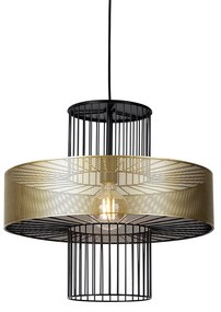 Inteligentna lampa wisząca złota z czarną 50 cm z WiFi G95 - TessDesignerski Oswietlenie wewnetrzne