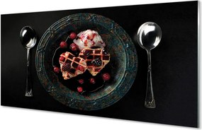 Szklany Panel Gofrowe Serca z Lodami