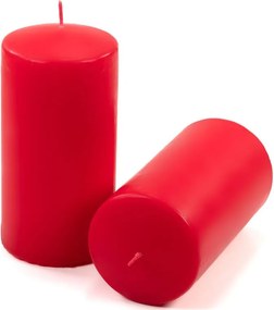 Zestaw świec słupkowych, 15 cm, Ø 7,5 cm, czerwony, 4 sztuki