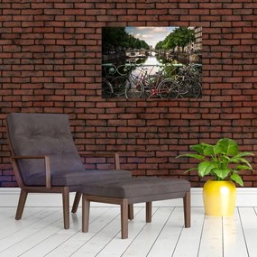 Obraz roweru w mieście (70x50 cm)
