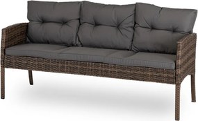 Zestaw Mebli Ogrodowych ATLANTA Brązowy Sofa Pufy Stolik Tarasowy Technorattan Nowoczesny