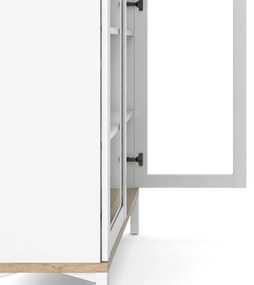 Biało-naturalna witryna w dekorze dębu 89x203x36 cm Roomers – Tvilum