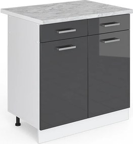 Szafka dolna do kuchni antracyt wysoki połysk 80x60x81.6 r-line