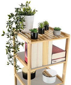 G21 Bambusowy regał z koszykami, 5 półek, beżowy, 5 pięter