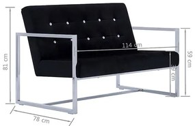 Zgrabna 2-osobowa sofa Aparro - aksamit, czarna