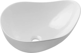 Umywalka biała ceramiczna kształcie o nieregularnym B2-S03