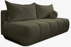 Sofa z Funkcją Spania SARIA Oliwkowa Boucle Nowoczesna