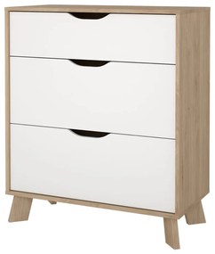 Biało-naturalna komoda w dekorze dębu 79x92x40 cm Ikast – Tvilum